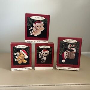 HALLMARK Keepsake Ornament Child's Age Collection Set of 4. 1993-1996.